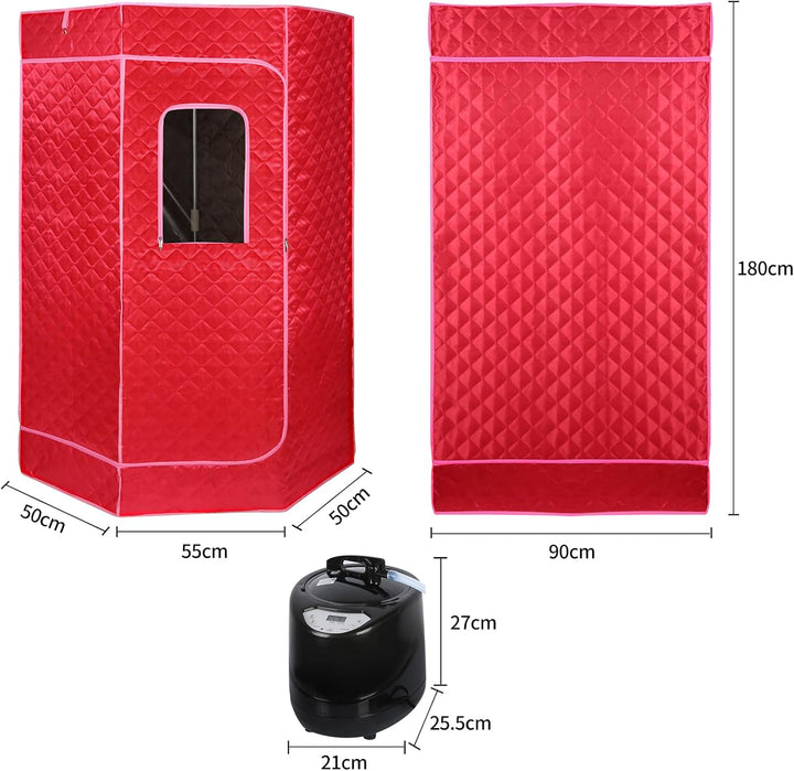 Tragbare Dampfsauna 90x90x180 cm mit 3L Dampfgenerator, Mobile Sauna Zelt für Zuhause, Infrarot & Da