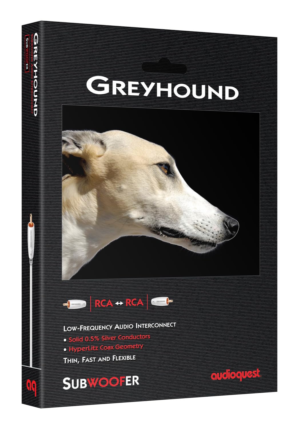 AudioQuest Greyhound Subwoofer Cinchkabel PVC weiss/grau, 2.00m