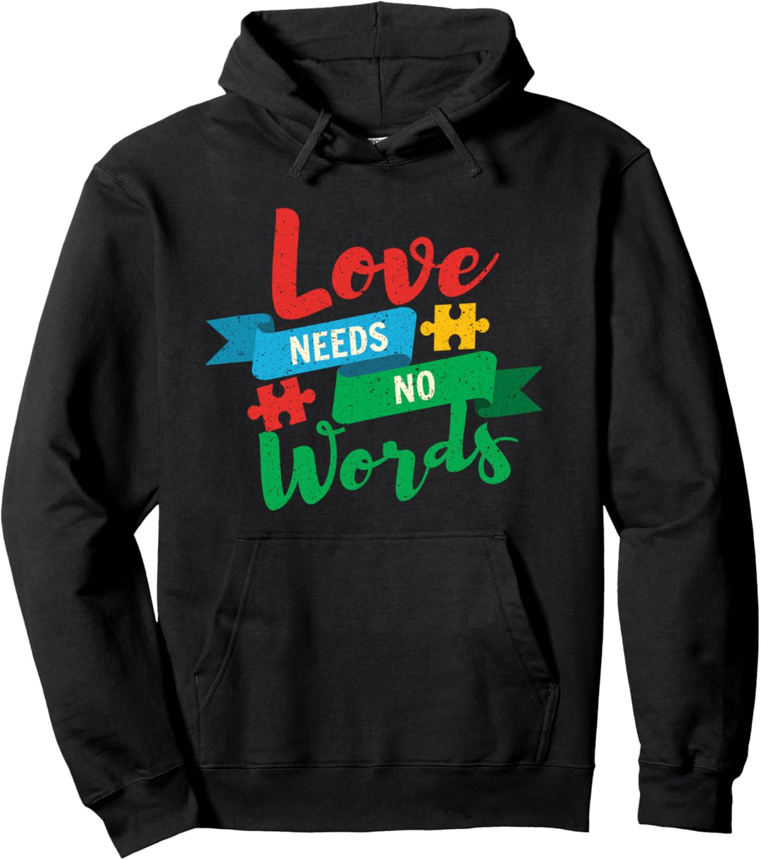 Autismus-Bewusstsein Geschenk Liebe braucht keine Worte Neu Pullover Hoodie