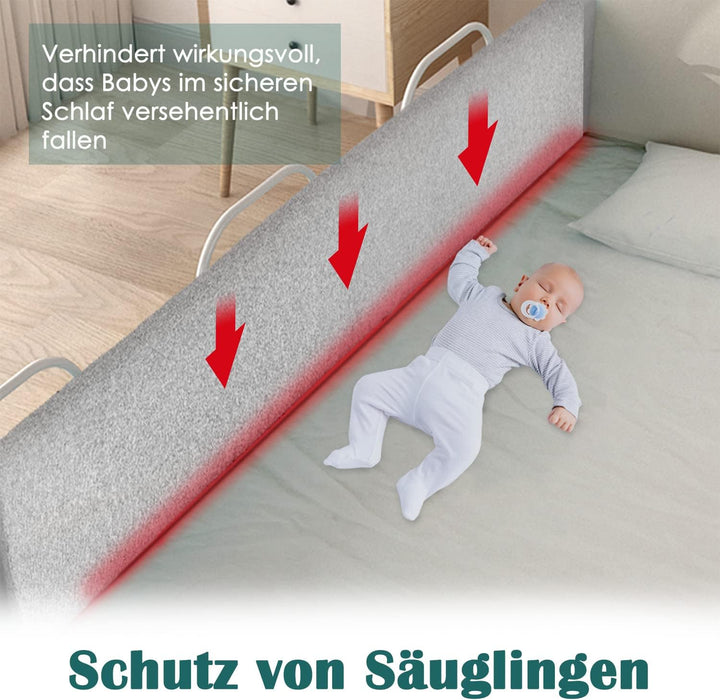 FIVMEN Bettgitter Rausfallschutz Bett 100cm Bettschutzgitter Kinderbett, 40-60cm 5 Löcher Höhenverst