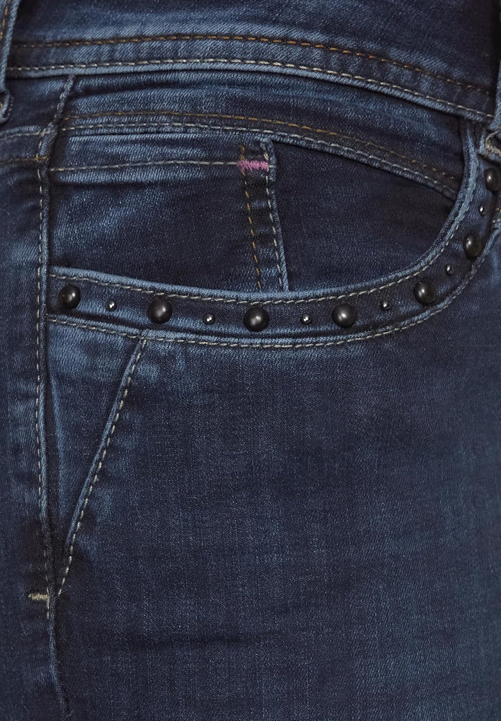 Street One Damen Jeanshose 25W / 30L Blue Black Random Wash, 25W / 30L Blue Black Random Wash
