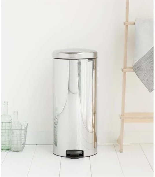 Brabantia Treteimer mit Inneneimer aus Kunststoff, stahl, Brilliant Steel, 30 Liter Brilliant Stahl