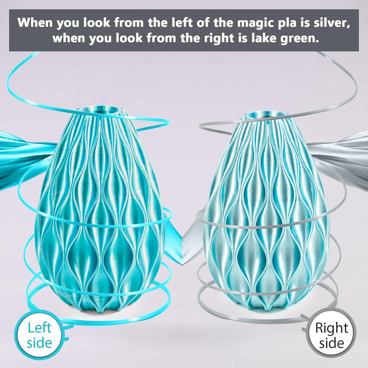 iSANMATE Dual Seide Filament PLA 1.75mm, Dual Silber Blau Silk PLA Filament, 3D Drucker Silk Filamen