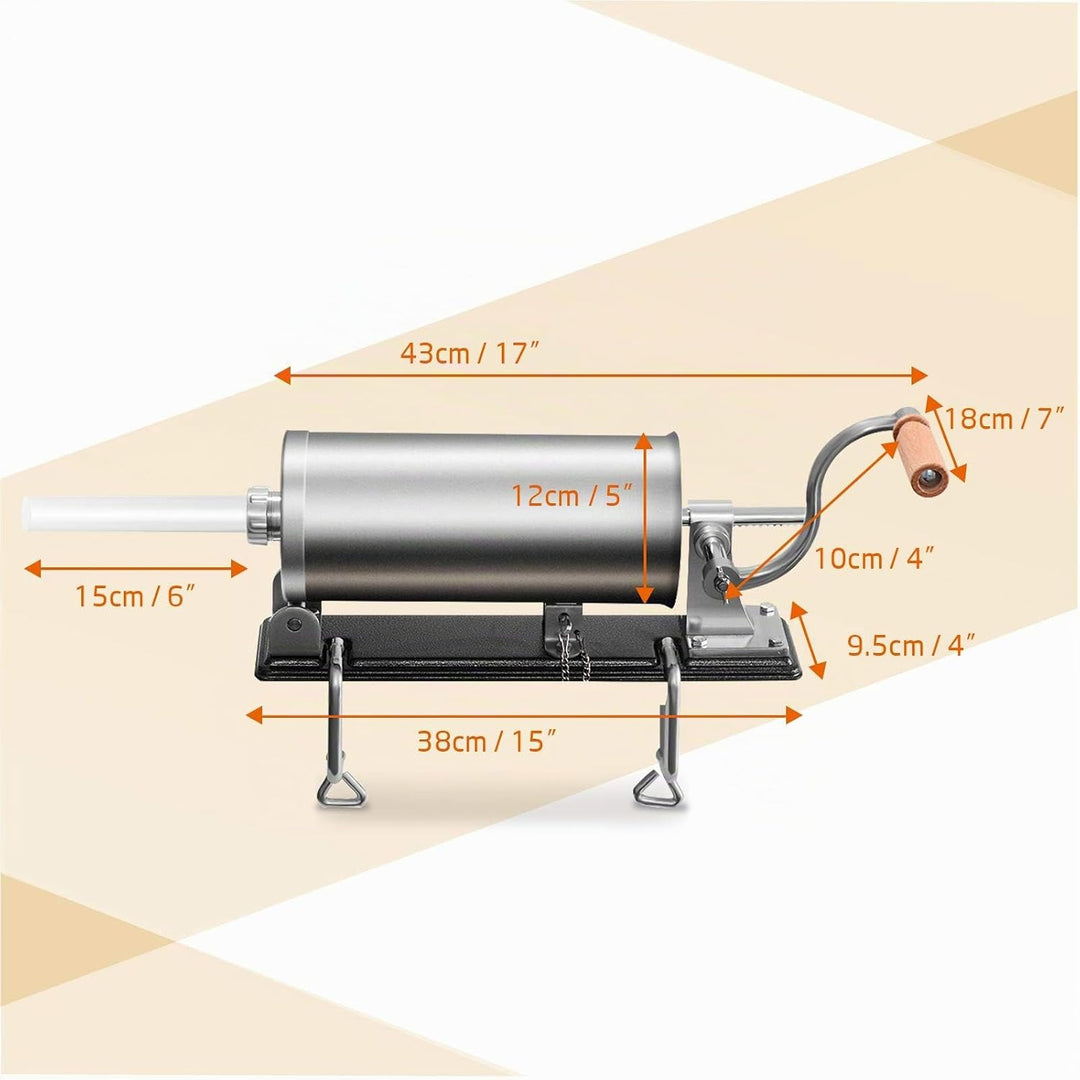 DREAMADE 3,6 L Wurstfüller Manuell, Wurstfüllmaschine mit 4 Füllrohre, Wurstfüller Edelstahl Wurstma