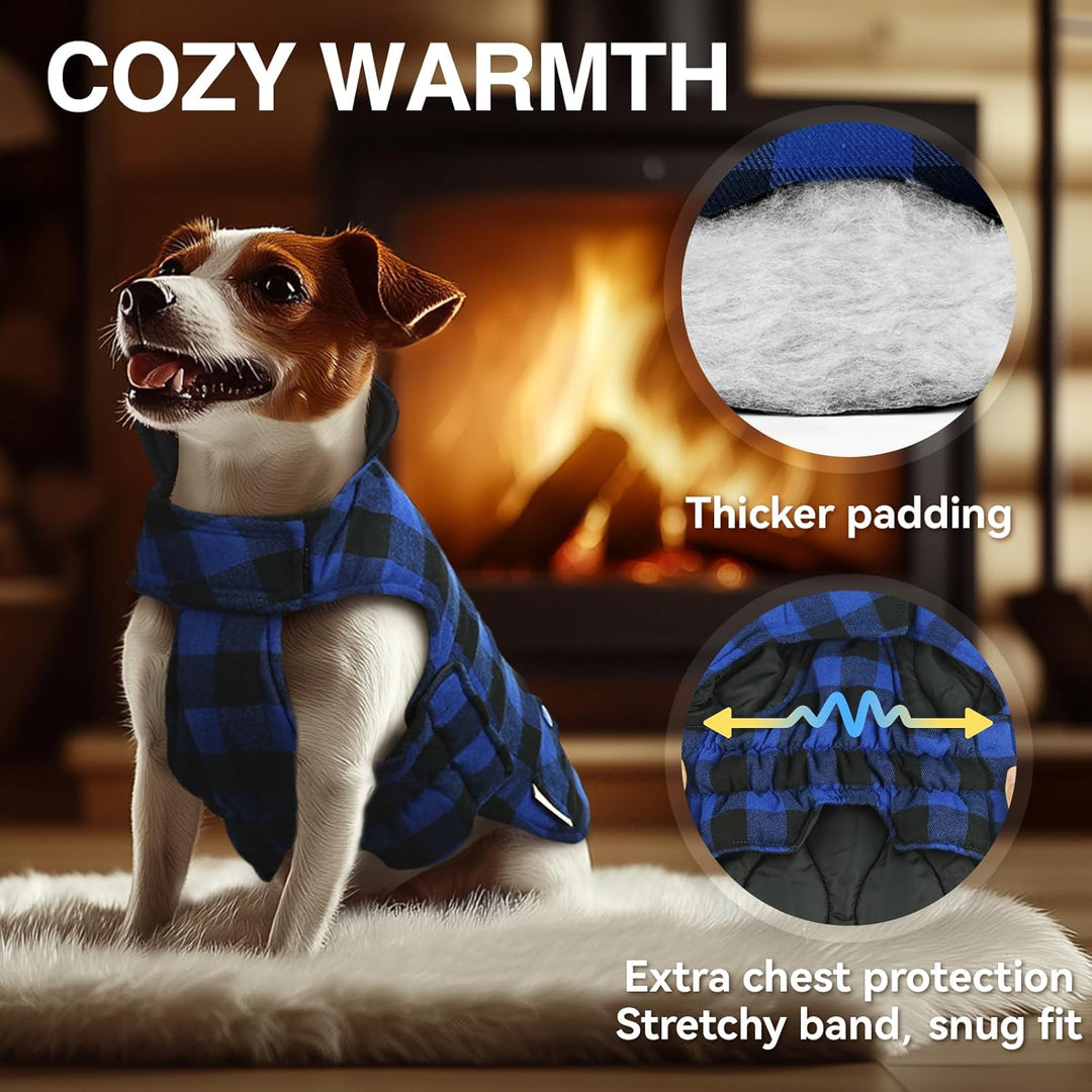 VIVAGLORY Softjoy Hundemantel, Wintermantel mit Bauchschutz, Hundejacke für Winter & Weihnachten, Wa