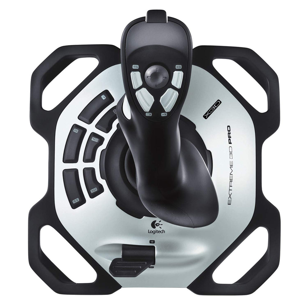 Logitech G Extreme 3D Pro Joystick, Drehknopf Rudersteuerung, 12 Programmierbare Tasten, 8-Wege Rund
