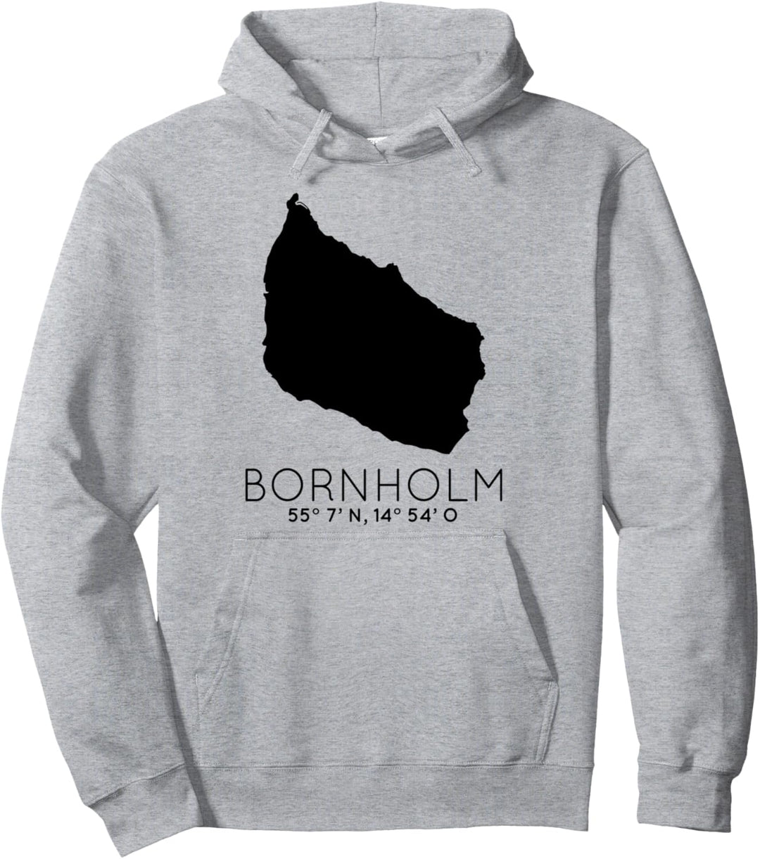 Dänemark Koordinaten Insel Bornholm Karte Pullover Hoodie