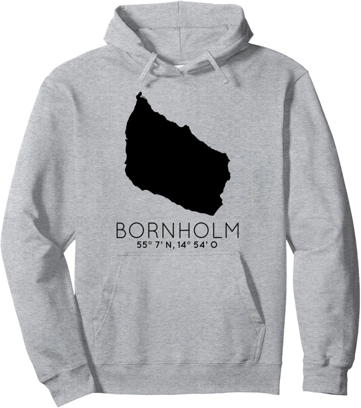 Dänemark Koordinaten Insel Bornholm Karte Pullover Hoodie