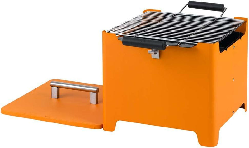 tepro Holzkohlegrill Chill&Grill Cube orange, Grillfläche: ca. 31,5 x 31,5 cm, Orange