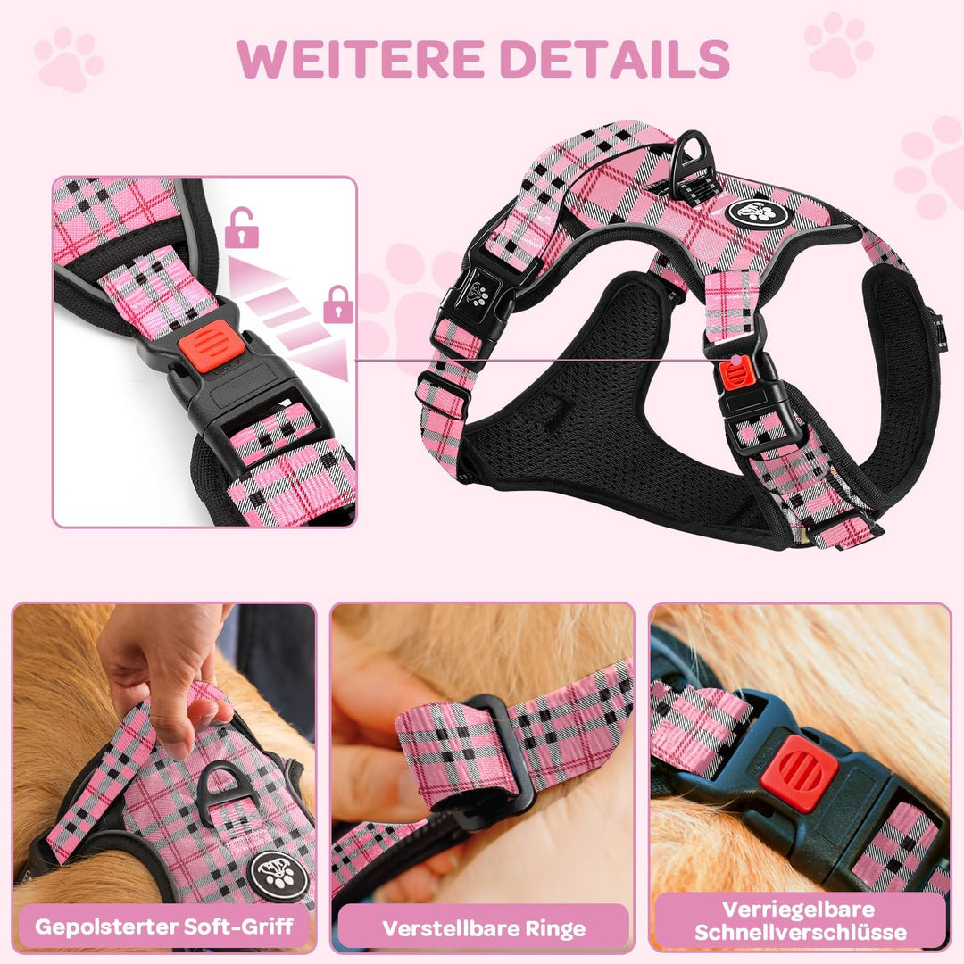 FURRYFECTION Anti Zug Hundegeschirr, Brustgeschirr kleine Hunde Sicherheitsgeschirr Welpen, Antizugg