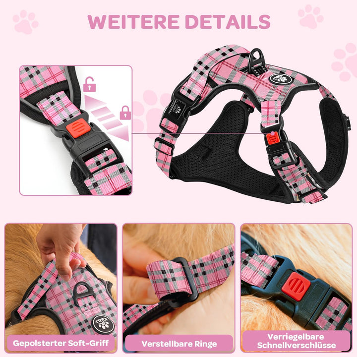 FURRYFECTION Anti Zug Hundegeschirr, Brustgeschirr kleine Hunde Sicherheitsgeschirr Welpen, Antizugg
