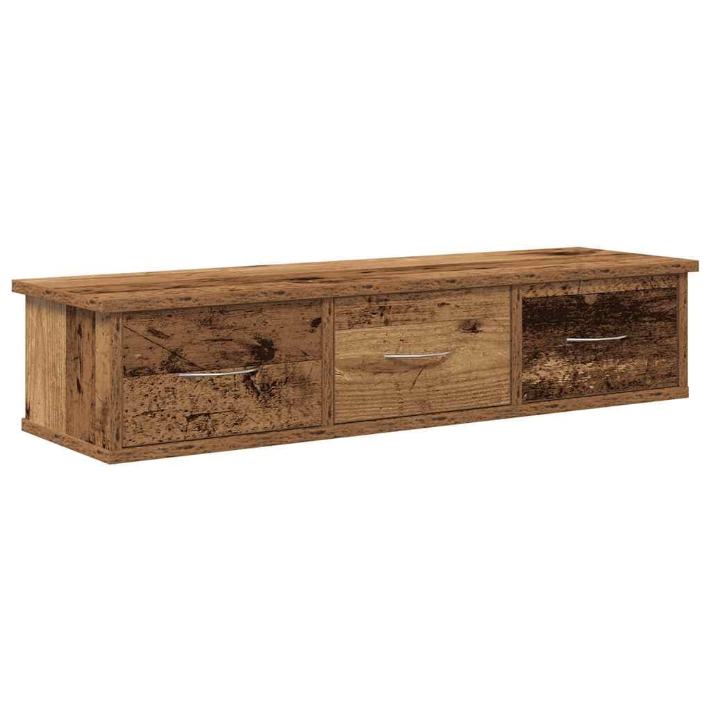 vidaXL Wandschrank Altholz-Optik 88x26x18,5 cm Holzwerkstoff, TV-Hängeschrank, TV-Hängeschränke, sch