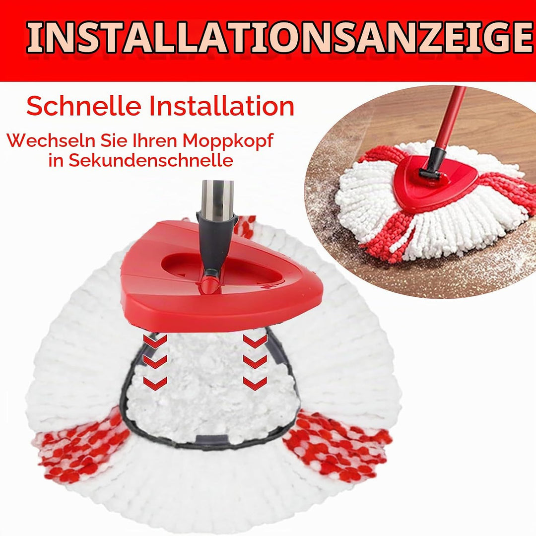 6 Stück Moppköpfe kompatibel mit Vileda Turbo &amp; EasyWring Clean, Mikrofaser Ersatzbezug 2-in-1, Drei