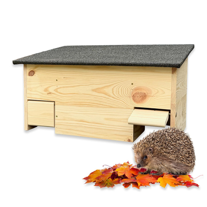 gartenetage Igelfutterhaus mit Zwei Eingängen und Rattenklappen/Igelhaus Winterfest mit Boden Katzen
