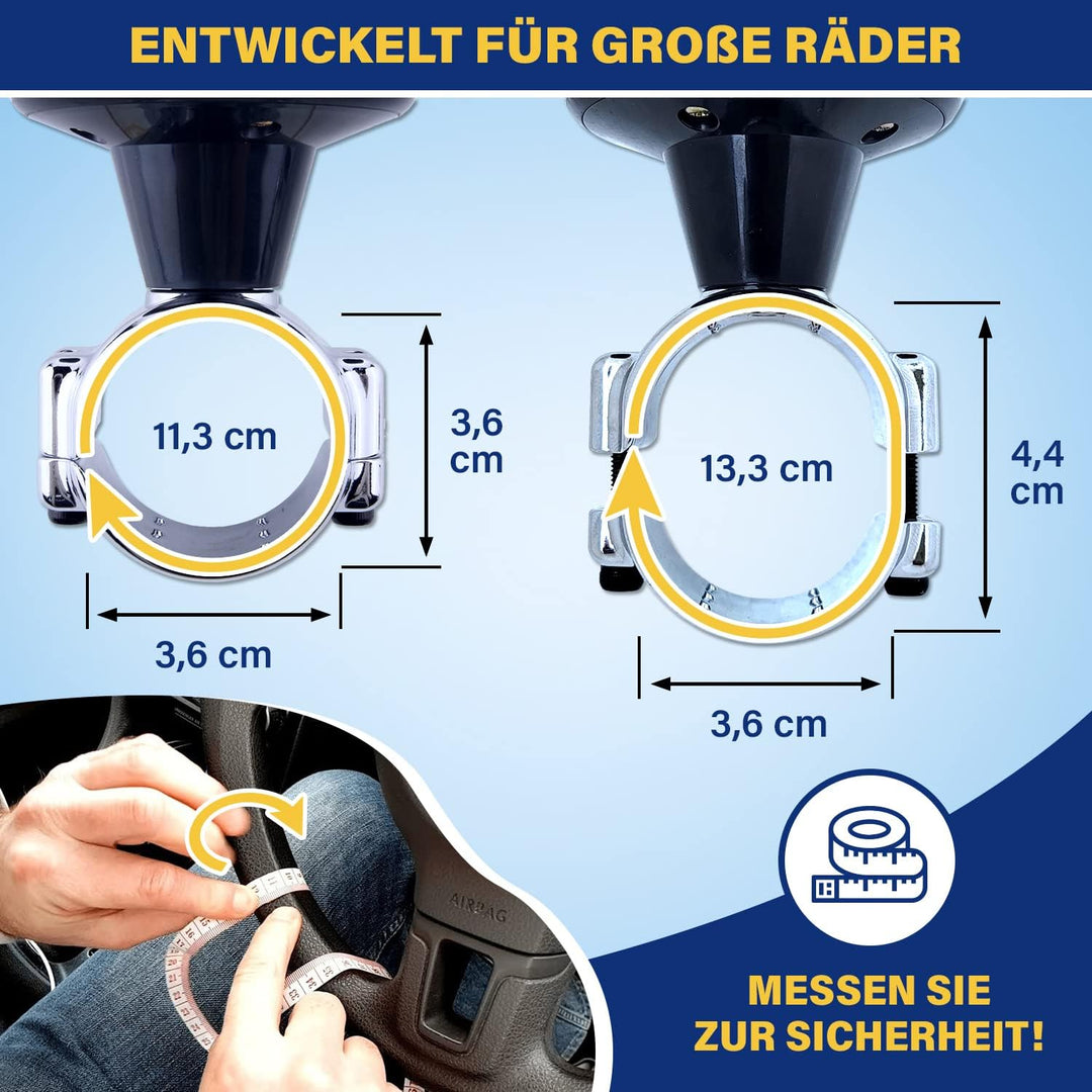 Top Life LKW Lenkradknauf – XL-Knauf speziell für Dicke Lenkräder – Für LKW, Van, Pickup, Sportlenkr
