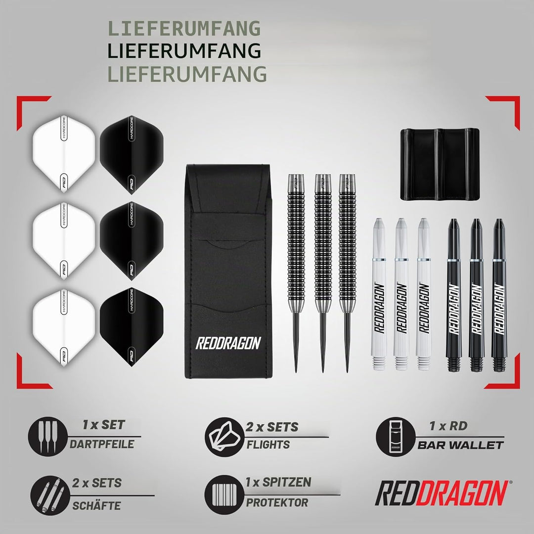 RED DRAGON Pegasus Professionelles Wolfram-Steeltip-Dart-Set, erhältlich in 21, 23, 24, 25, 26, 28,