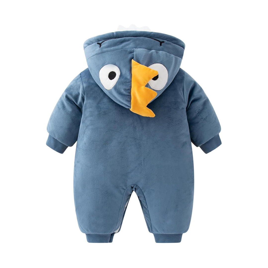 Baby Overall Mit Kapuze Füsslinge Strampler Schneeanzüge Karikatur Unisex Winter Kleidungsset 0-3 Mo