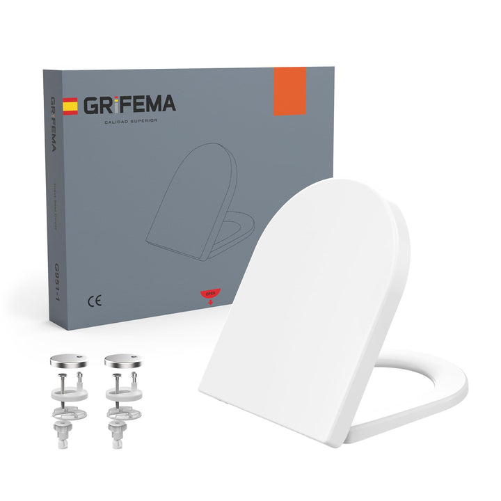 GRIFEMA Premium WC Sitz D-Form Universal – Duroplast (UF-Harz) mit keramikähnlichem Glanz – Antibakt