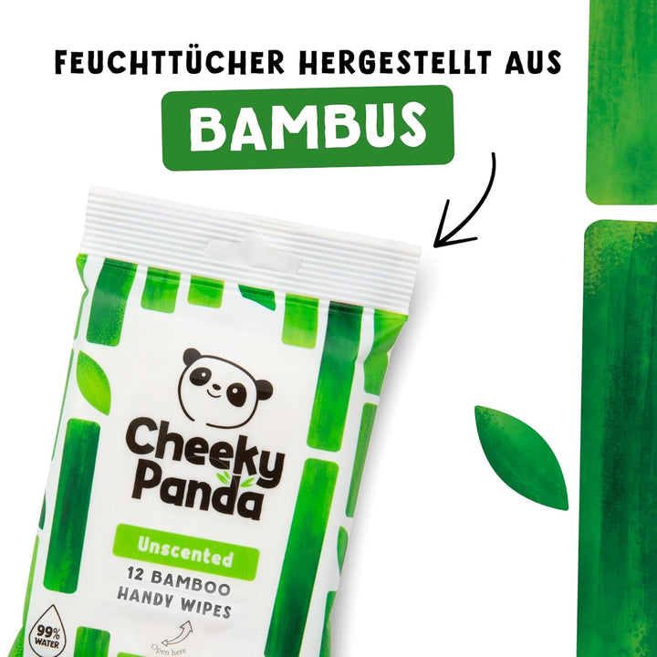 The Cheeky Panda Plastikfrei Feuchttücher Box Baby | 12 Packungen x 12 Stück (144 Feuchttücher) | Fü