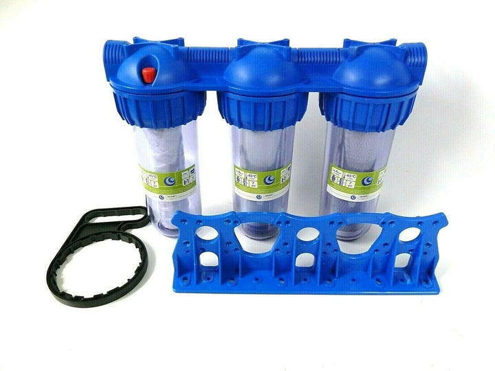 3-Stufen tropfdichtes Vorfilter System Wasserfilter 3/4 Zoll IG für Wasserversorgung Haus/Gartenpump