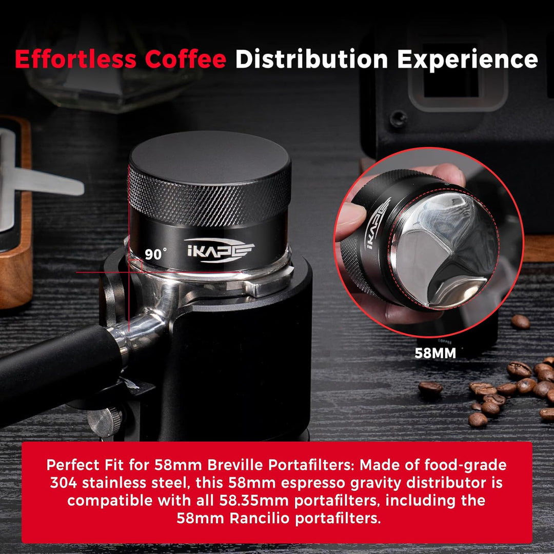 IKAPE Kaffee Produkte, 58MM Kaffee Verteiler, Schwerkraft Adaptive Espresso Verteiler Passt alle übe