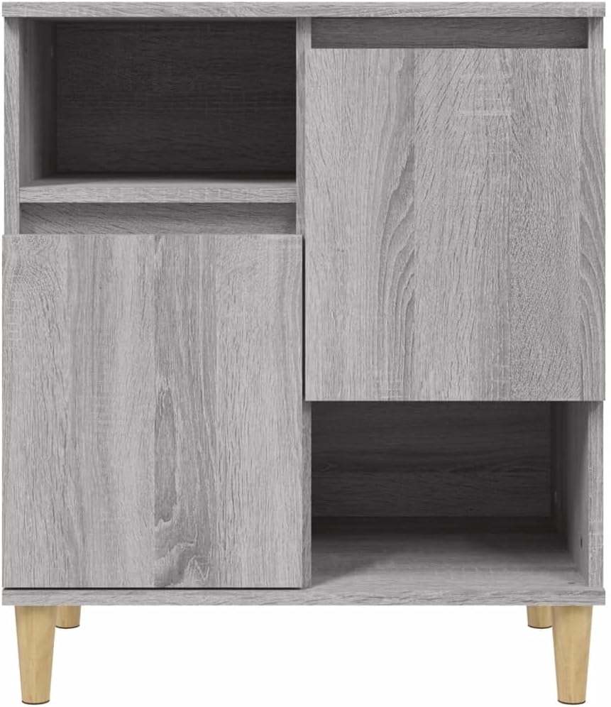 vidaXL Sideboard, Kommode mit 4 Fächern 2 Türen, Highboard Wohnzimmerschrank mit Holzbeinen, Schrank