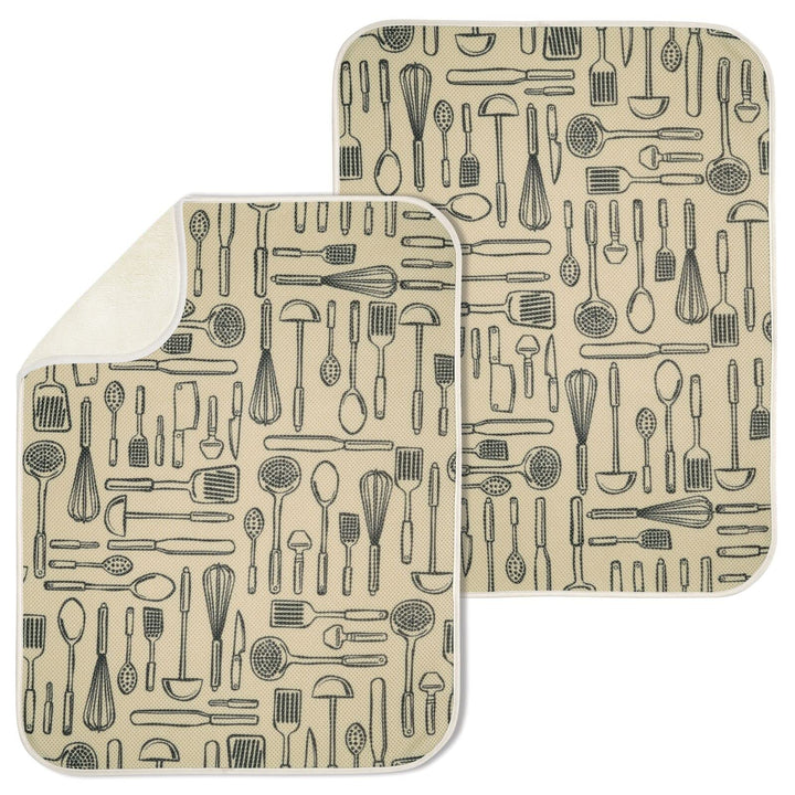 mDesign Abtropfmatte für Geschirr – schnelltrocknendes Mikrofasertuch mit 3 Lagen aus Polyester – ex