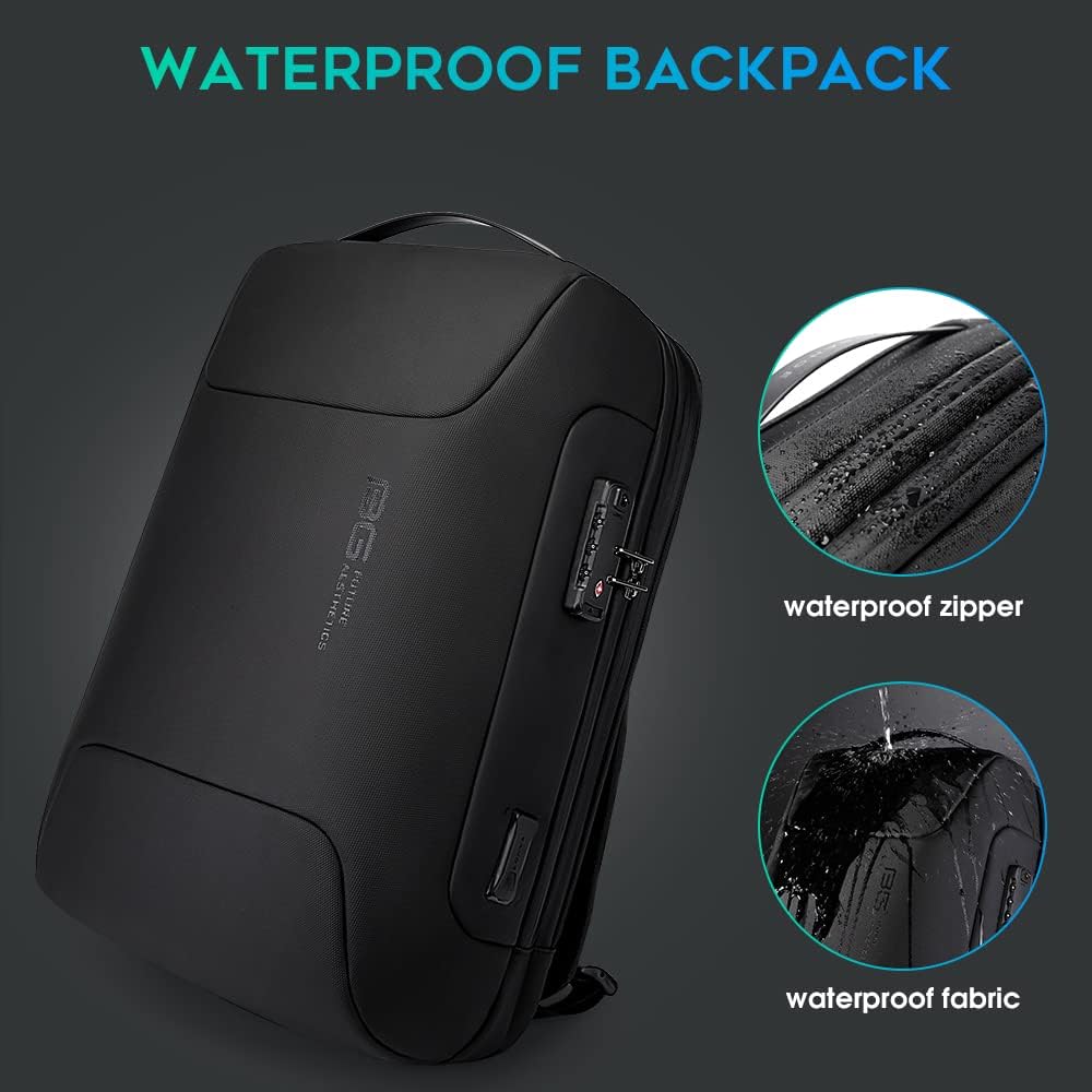 BANGE Anti-Diebstahl-Rucksack mit USB-Ladeanschluss, leichter Business-Rucksack für Damen und Herren