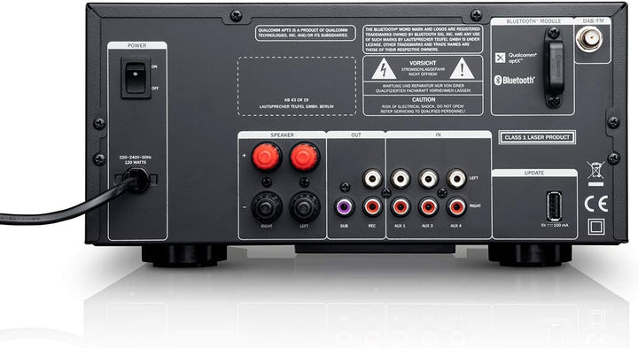 Teufel KOMBO 43 CD-Receiver - Kompakter HiFi-Stereo-Receiver, 2 x 25 Watt, Bluetooth mit aptX®, UKW