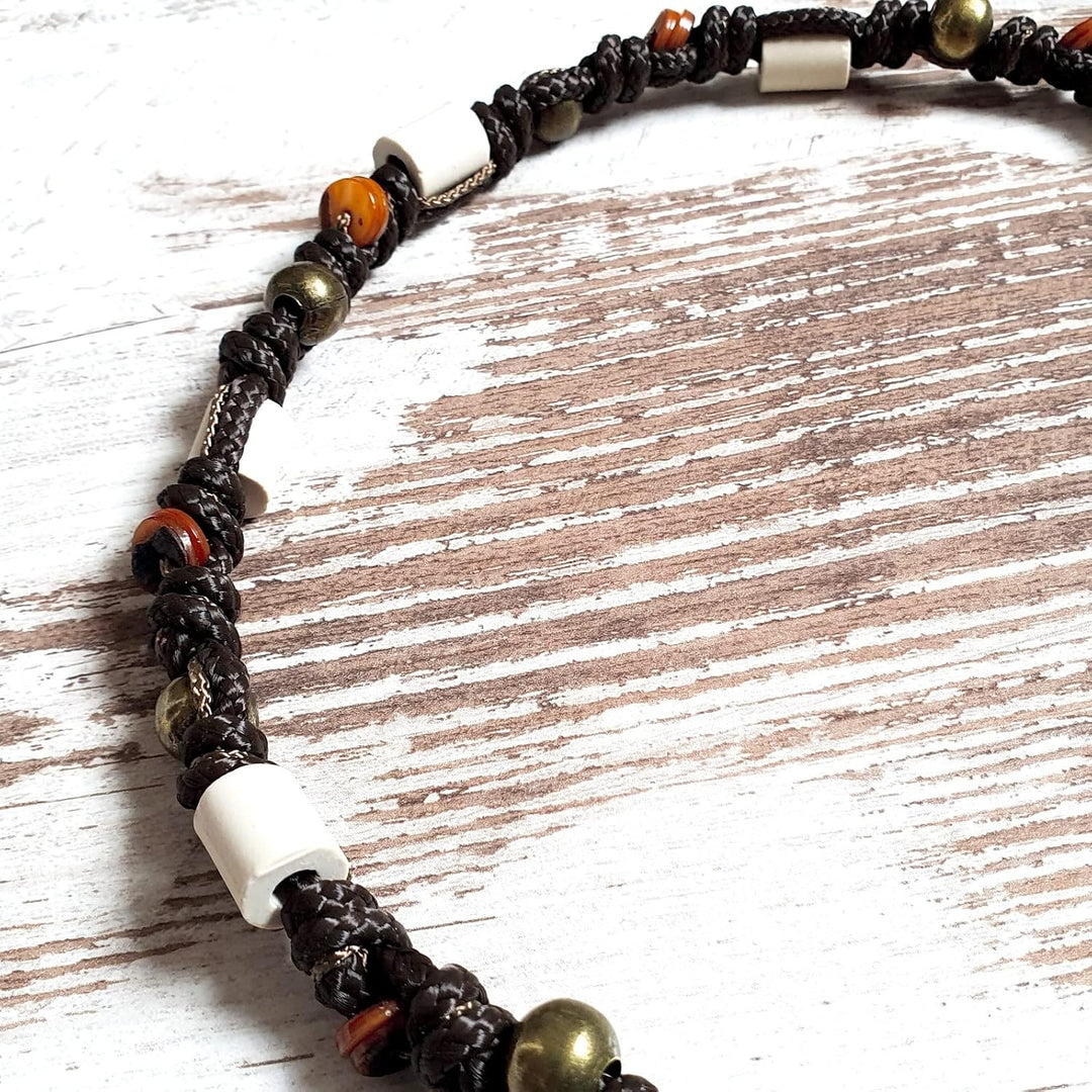 EM-Keramik Kette *Gipsymee* Jackie Brown No. 2 - edles Tau Schmuckhalsband für Hunde - Dunkelbraun,