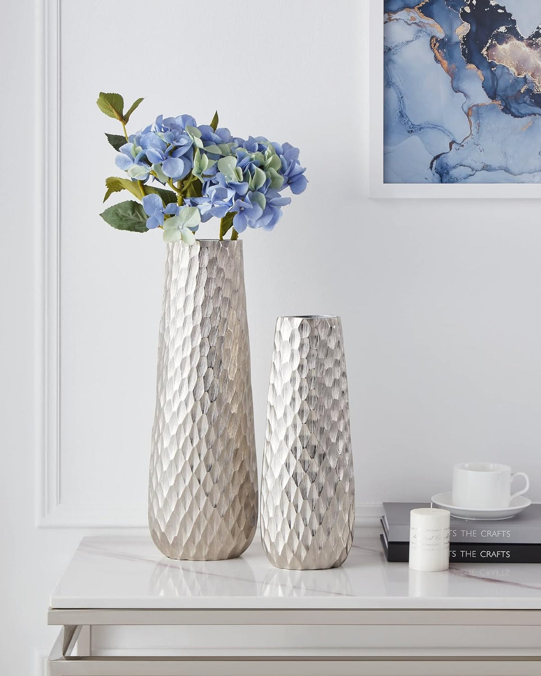 EGLO LIVING Metallvase Nilgaut, Elegante Deko Vase, gehämmerte Dekovase für Wohnzimmer, Blumenvase a