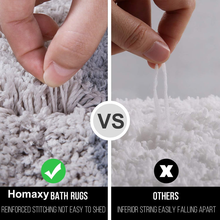 Homaxy rutschfest Badematte Badezimmerteppich Waschbar Hochflor Badteppich Flauschige Mikrofaser Bad