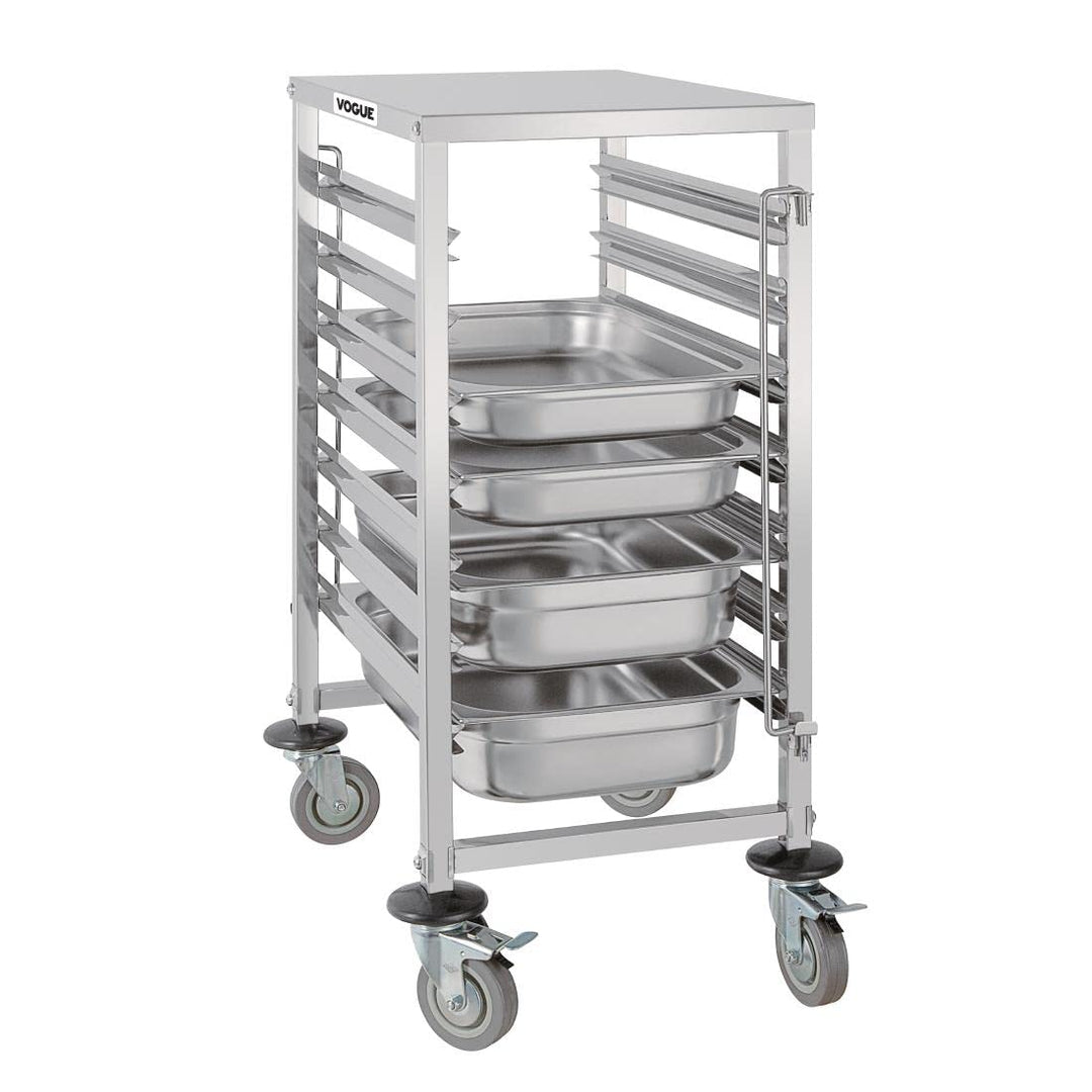 Vogue Gastronorm-Regalwagen mit 7 Ebenen, Edelstahl, fasst bis zu 7 x 1/1 GN-Tabletts, Grösse: 900x3