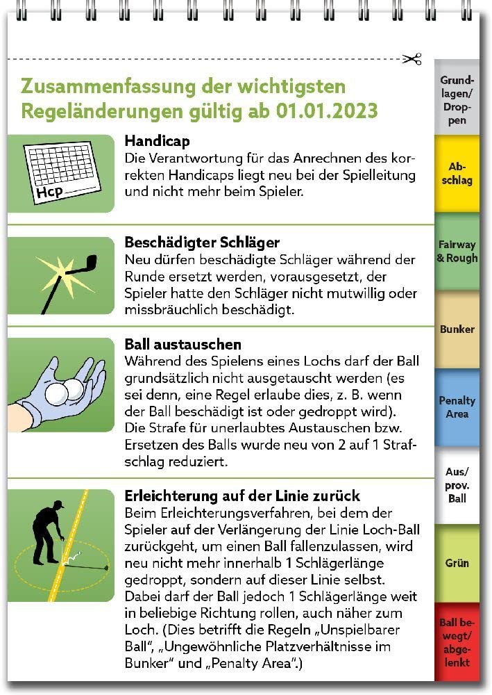 Golfregeln kompakt 2023-2026: Der praktische Regelführer zur Verwendung auf dem Platz, Spiralbindung