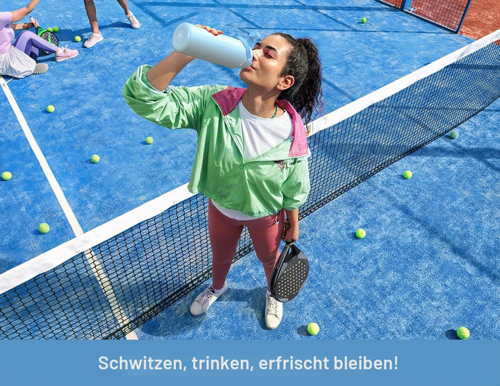POWCAN Edelstahl Trinkflasche, Auslaufsicher, 2-in-1 Deckel, 946ml | Sea Breeze, Doppelwandig, 2-in-