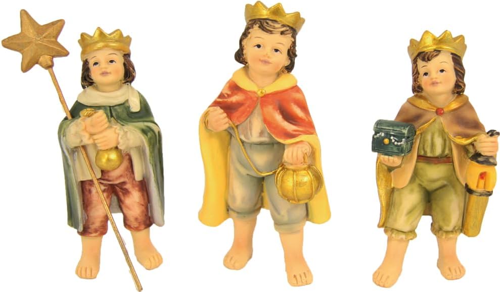 FADEDA 3X Sternsinger/Höhe:7 cm/handbemalt/detailgetreue Krippen Figuren - Weihnachten Tisch Dekorat