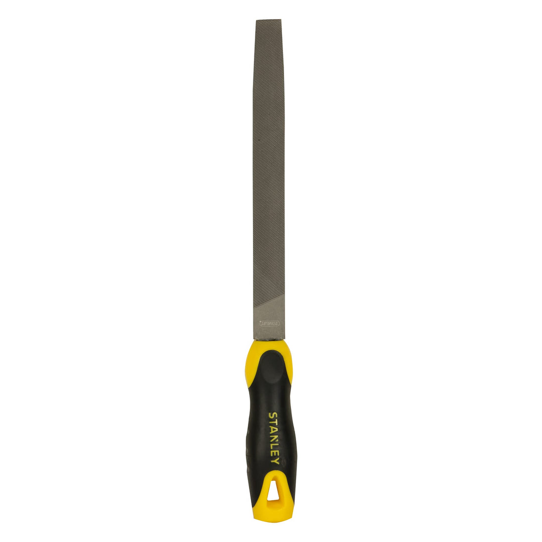 Stanley Halbrundfeile, Hieb 1, 200mm Länge, Karbon-Stahl, ergonomischer Bi-Material Handgriff, Griff