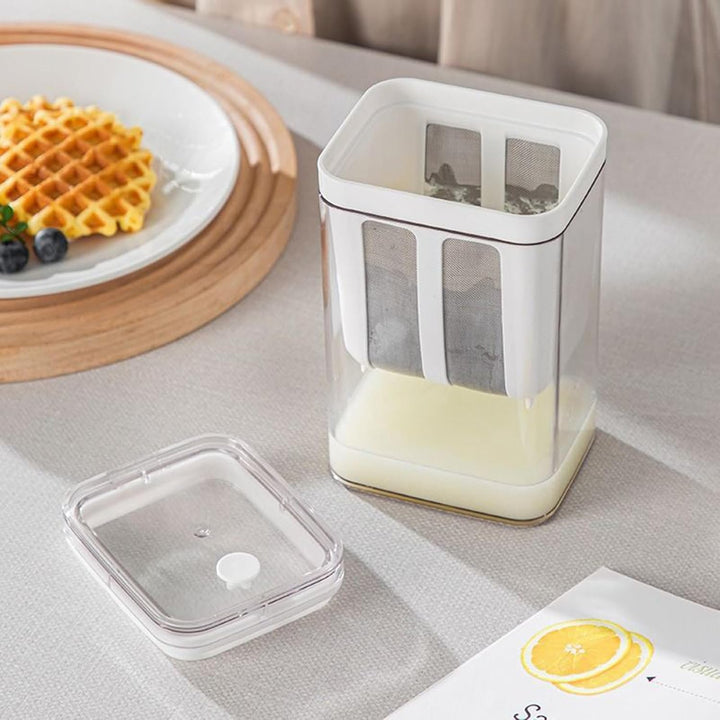 Joghurtfilter, 1,8 Liter Joghurt Milchfilter, Wiederverwendbarer Behälter Mit Mikrofilterbeutel Für