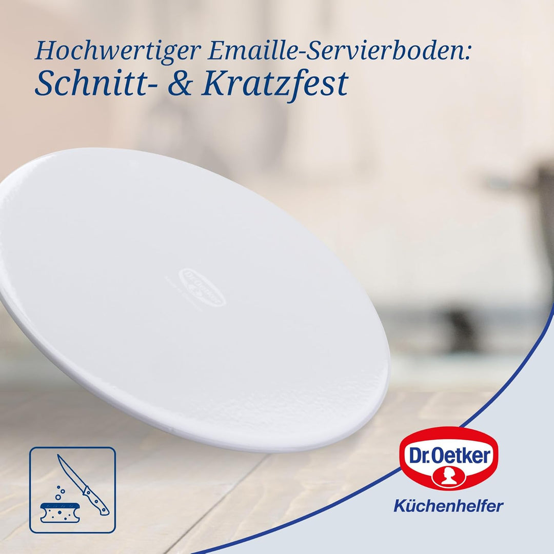 Dr. Oetker Springform Ø 26 cm EXCLUSIVE, Backform mit schnitt- & kratzfestem Flachboden mit Emaille-