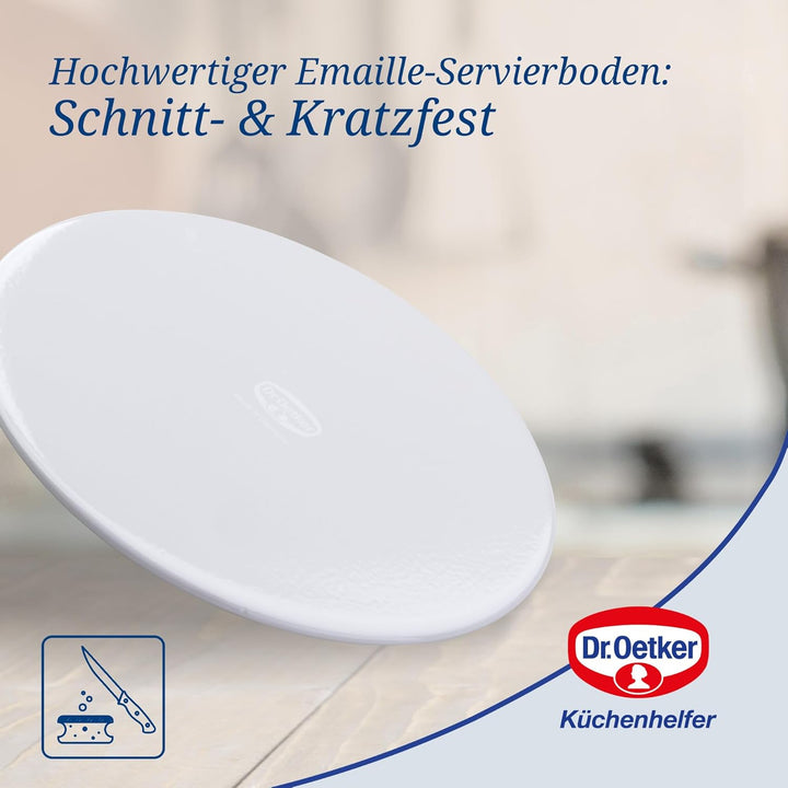 Dr. Oetker Springform Ø 26 cm EXCLUSIVE, Backform mit schnitt- & kratzfestem Flachboden mit Emaille-