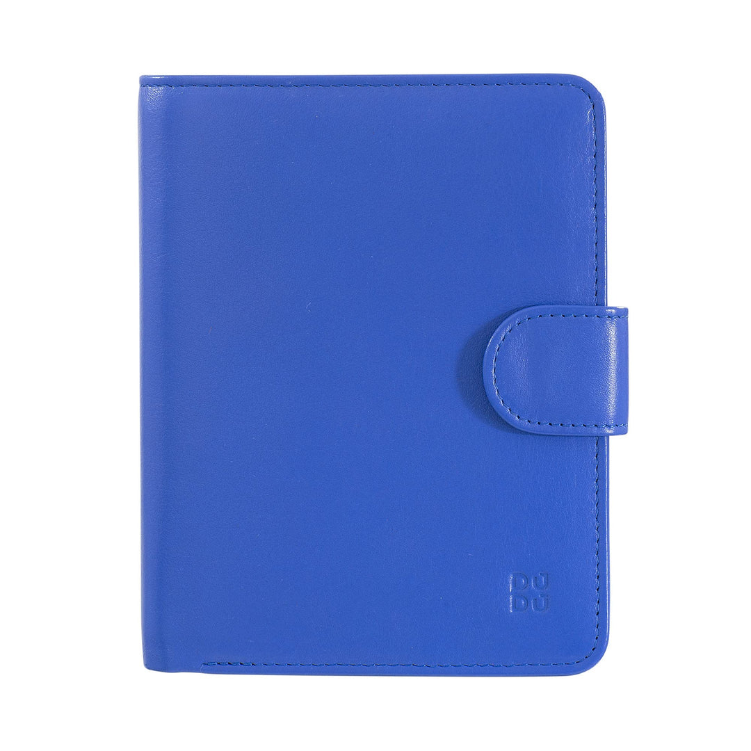 DUDU Damen Portemonnaie aus weichem buntes Leder, RFID-Block, Reissverschluss und Kreditkartenhalter