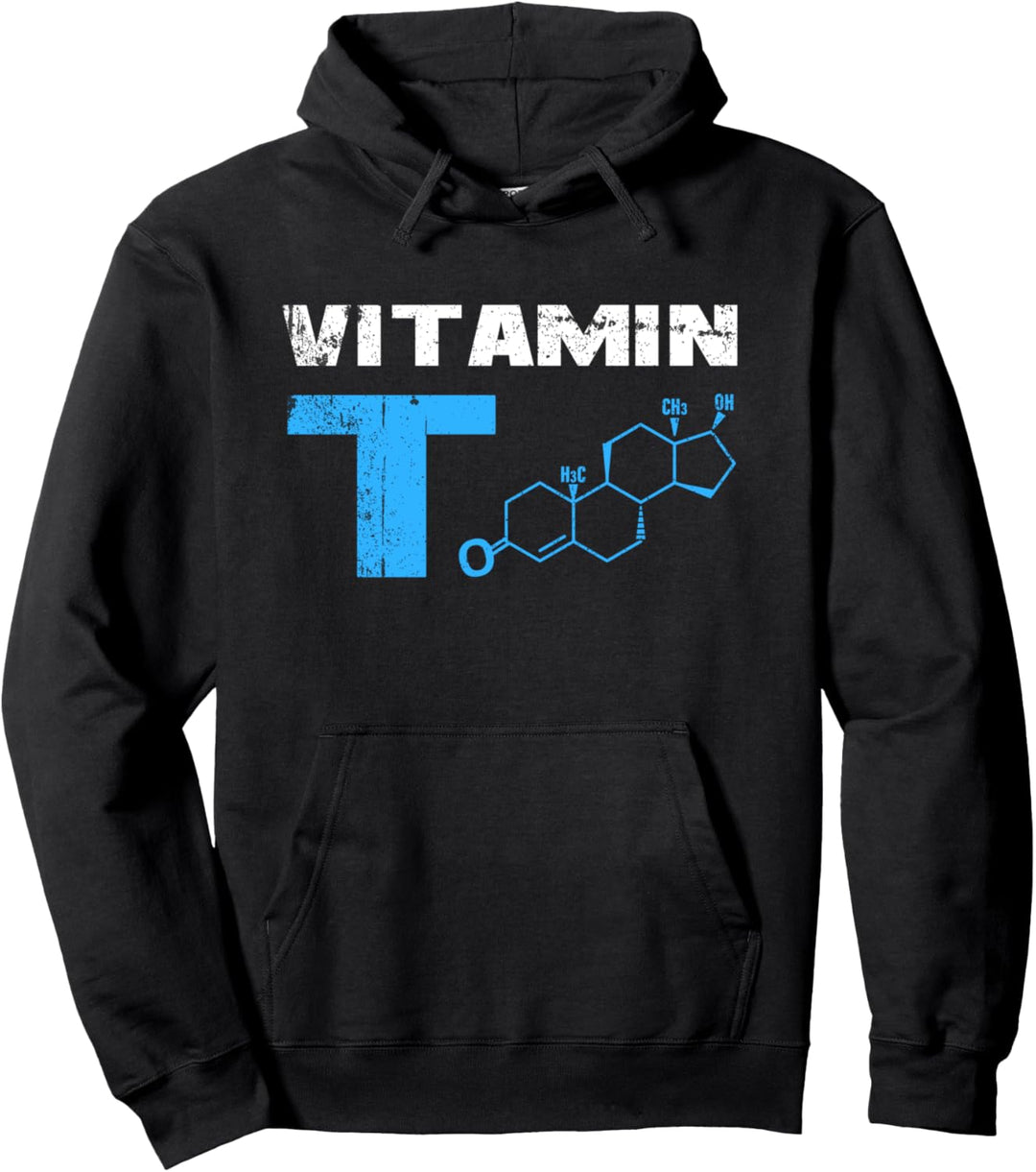 Vitamin T Testosteron Bodybuilding Fitnessstudio Fitnesstrainer Testo Pullover Hoodie