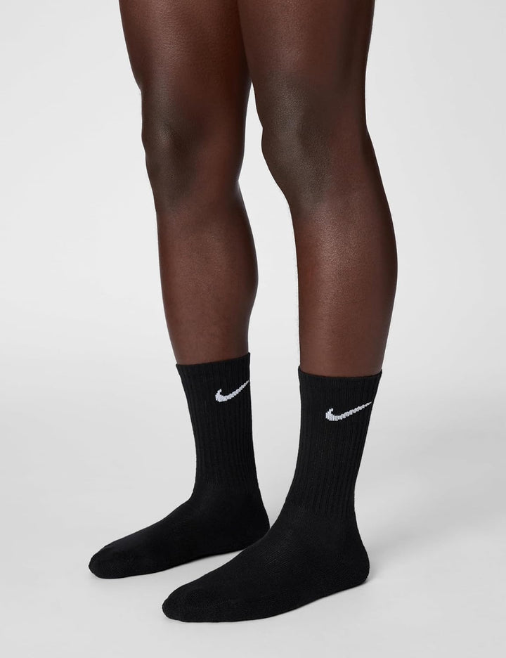 Nike Performance Kissen Crew Socken mit Band (6 Paar), schwarz/weiss, Grösse L