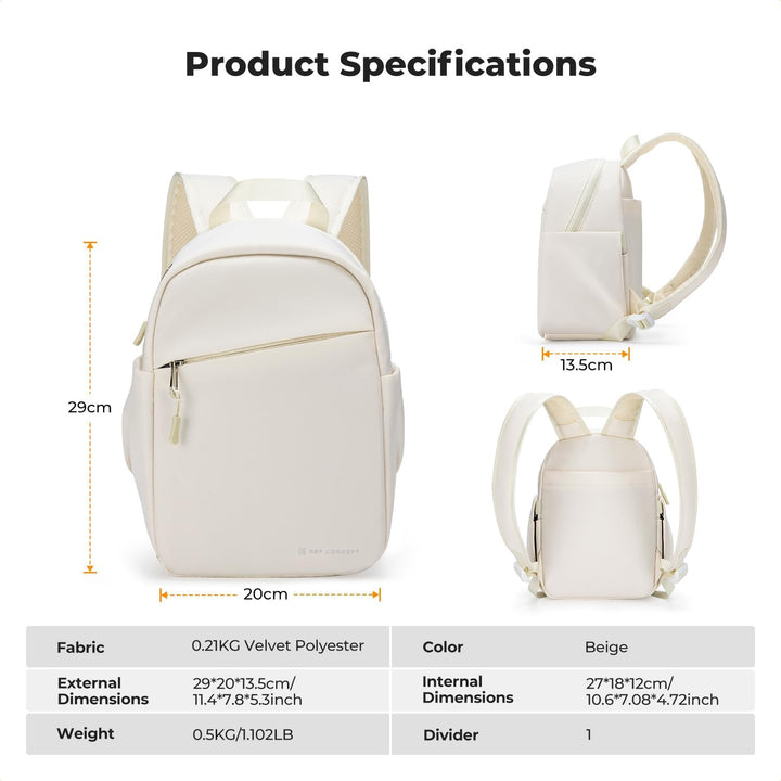 K&F CONCEPT Täglicher Kamerarucksack, Fotorucksack Klein Tragbar mit Verstellbarem Schultergurt für