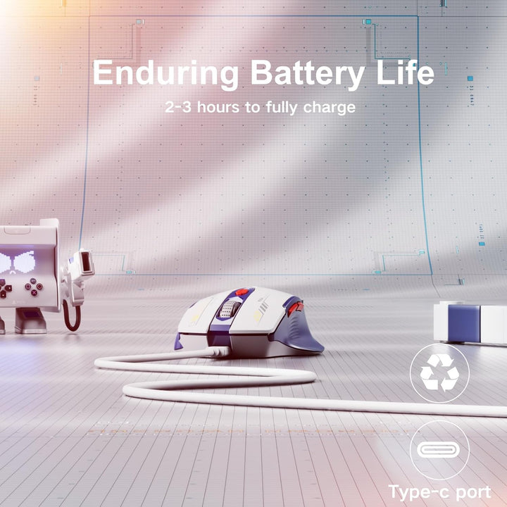 Uineer kabellose Maus, [Verbessert] Mit visueller Batterieanzeige, 2.4G USB Ergonomische Maus kabell