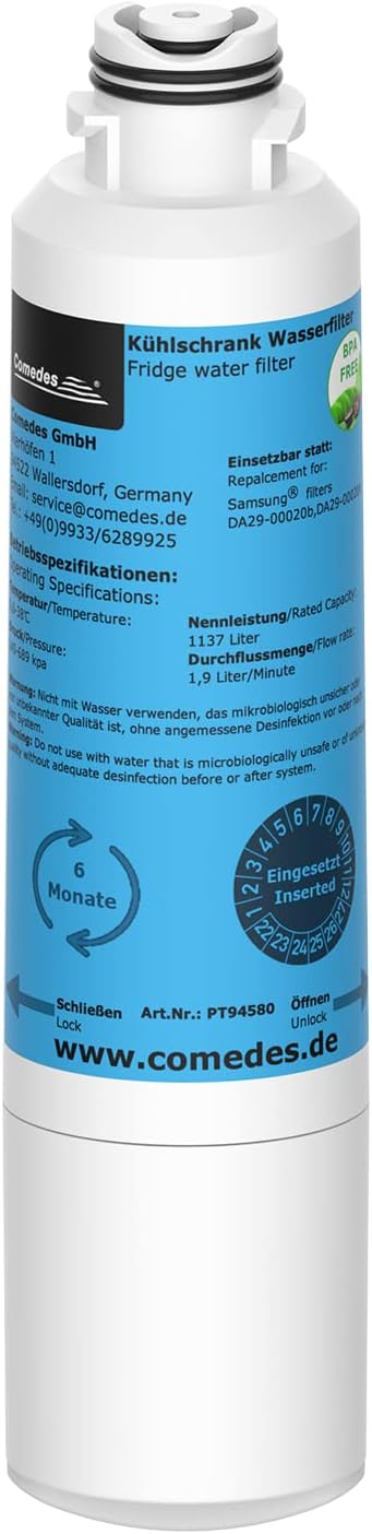 Comedes Wasser-Filter für Samsung DA97-08006 Side-by-Side Kühlschränke, Ersatz für Samsung DA29-0002