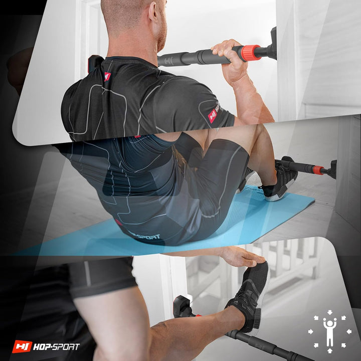 HOP-SPORT Klimmzugstange – Verstellbare Klimmzugstange für das Oberkörpertraining – Sicher und stabi