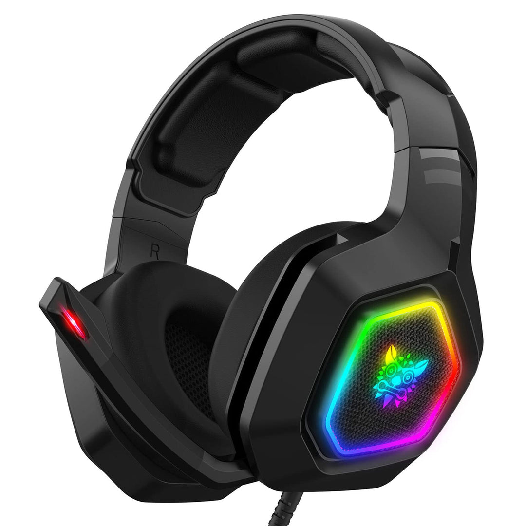 Eacam ONIKUMA K10 RGB-Gaming-Headset mit Mikrofon, Kabelgebundene Kopfhörer mit Geräuschunterdrückun