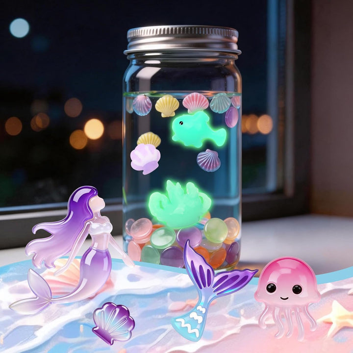 Meerjungfrau Magic Water Elf, DIY 3D Magisches Wasser Gel Spielzeug, 20 Magischem Gel und 16 Formen,