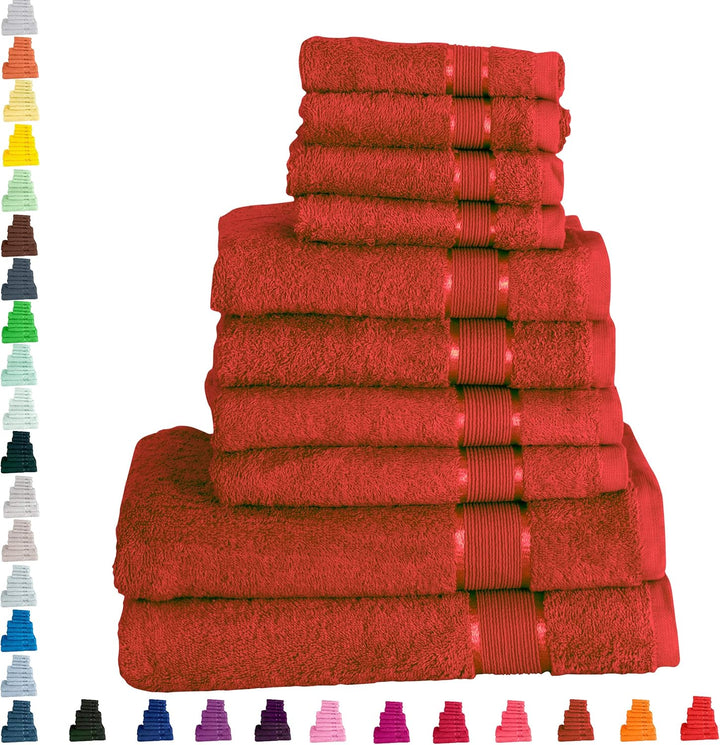 Mixibaby Handtuch 10er Set 2X Duschtuch 4X Handtuch 4X Gästetuch 100% Baumwolle Frottee, Farbe:Hellg